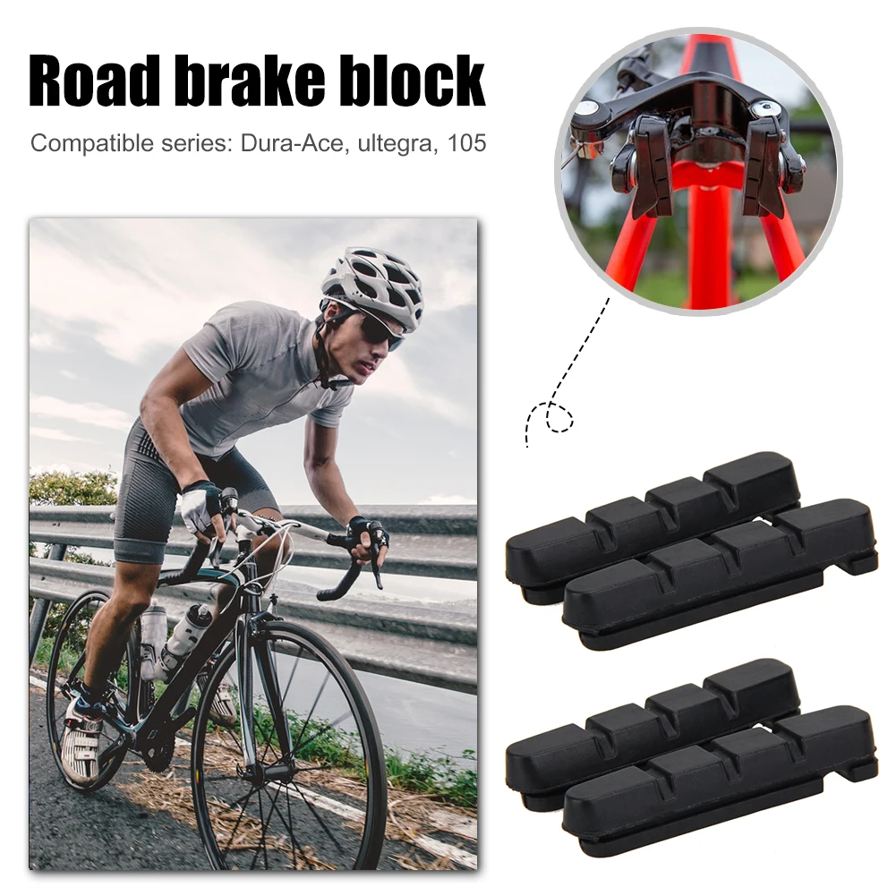 1-5pair Road Bike Brake Pads Brake Shoes Rubber Blocks Replacement for Shimano BR Shoe Holder Cycle Brake Hoof Part view 5