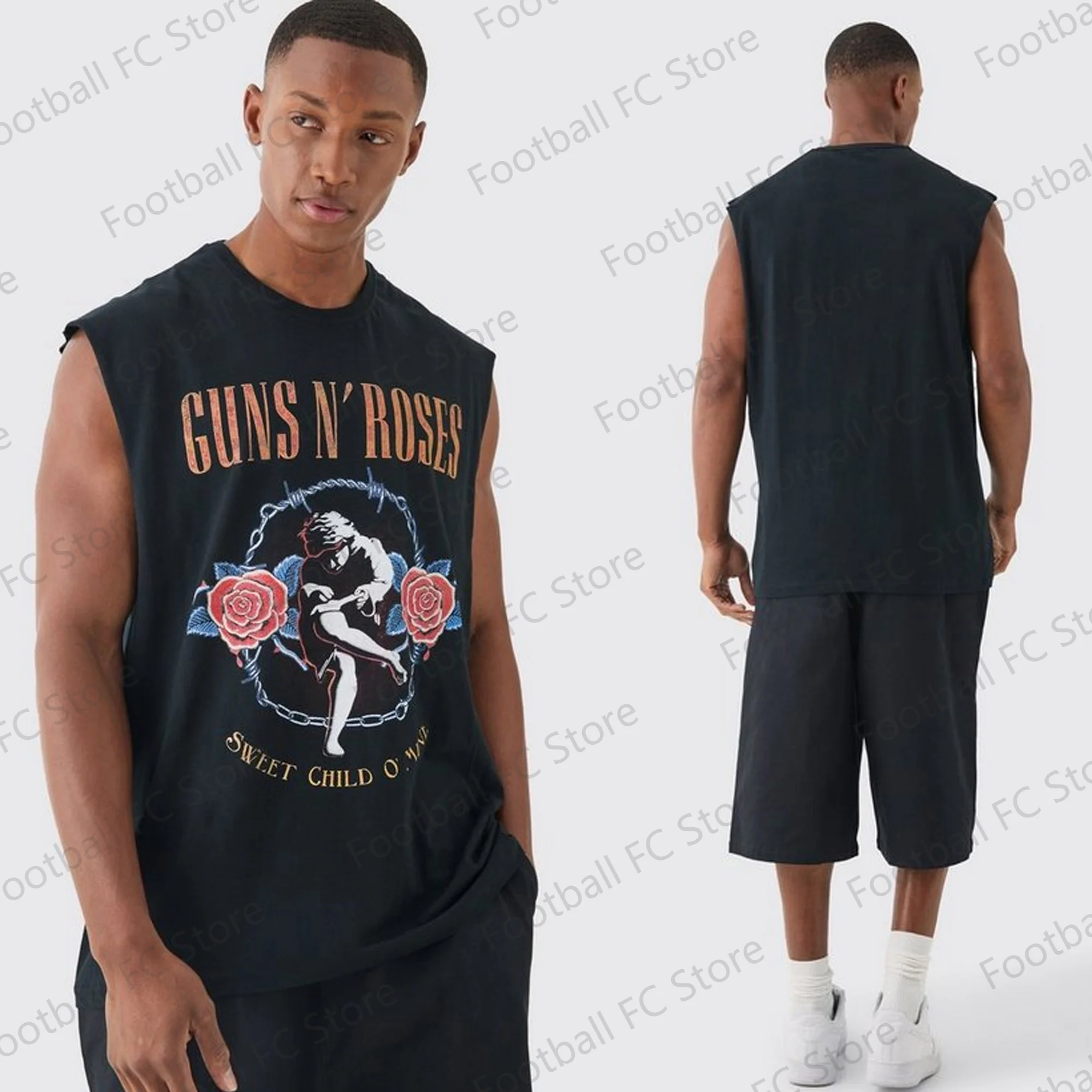 2024 New OVERSIZED GUNS N ROSES  Tank Vest Jersey Edition Vest Heavy Metal Band Fans Kit Special Streetwear