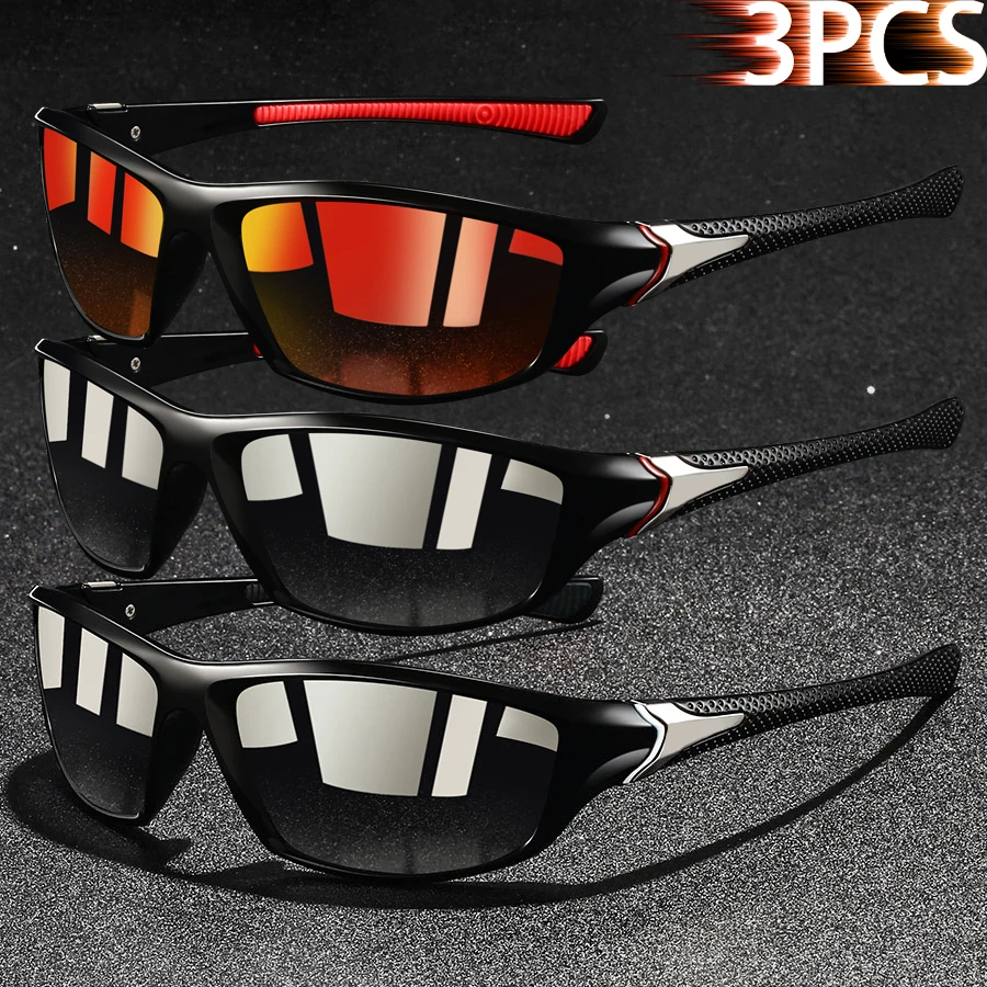 3 PCS Fashion Vintage Fishing Cycling Sports Sunglasses Men Women Running Mountaineering Sport Man Sun Glasses UV400 Eyewear