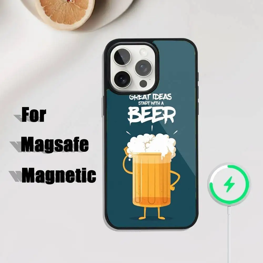 Funda de teléfono Bitter VB para iPhone 16,15,14,13,12,11,Plus,Pro,Max Mini Magsafe carga inalámbrica magnética