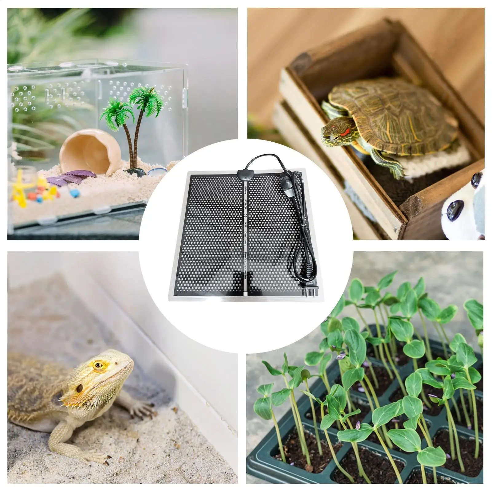 

Нагреватель под бак для рептилий 15x14 см, электрический водонепроницаемый подогреватель под бак, паук, змея, аквариумная грелка для домашних животных, маленькие