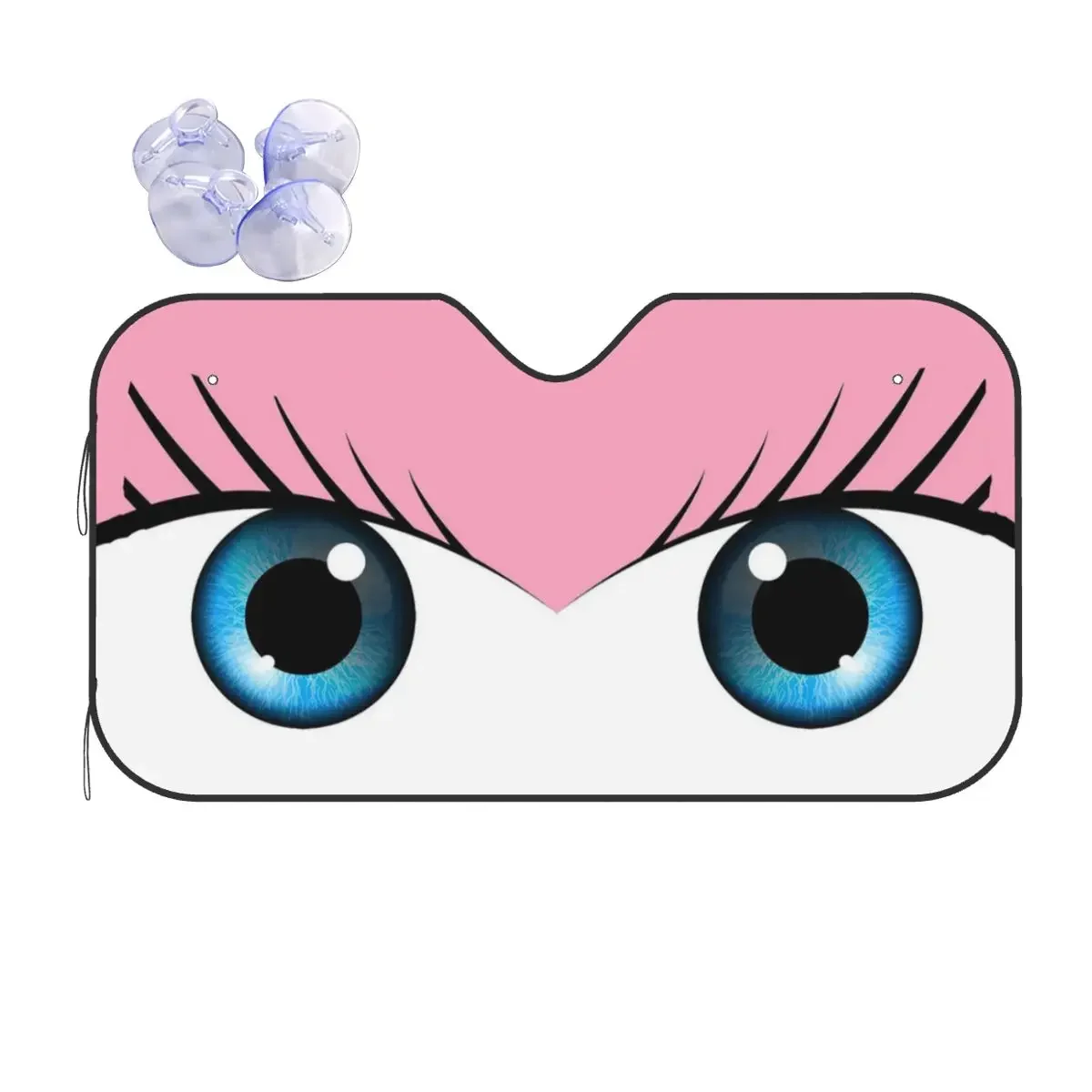 

Pink Cute Eyes Folding Sunsha Windscreen 70x130cm Cartoon Foils Sun Visor Solar Protect