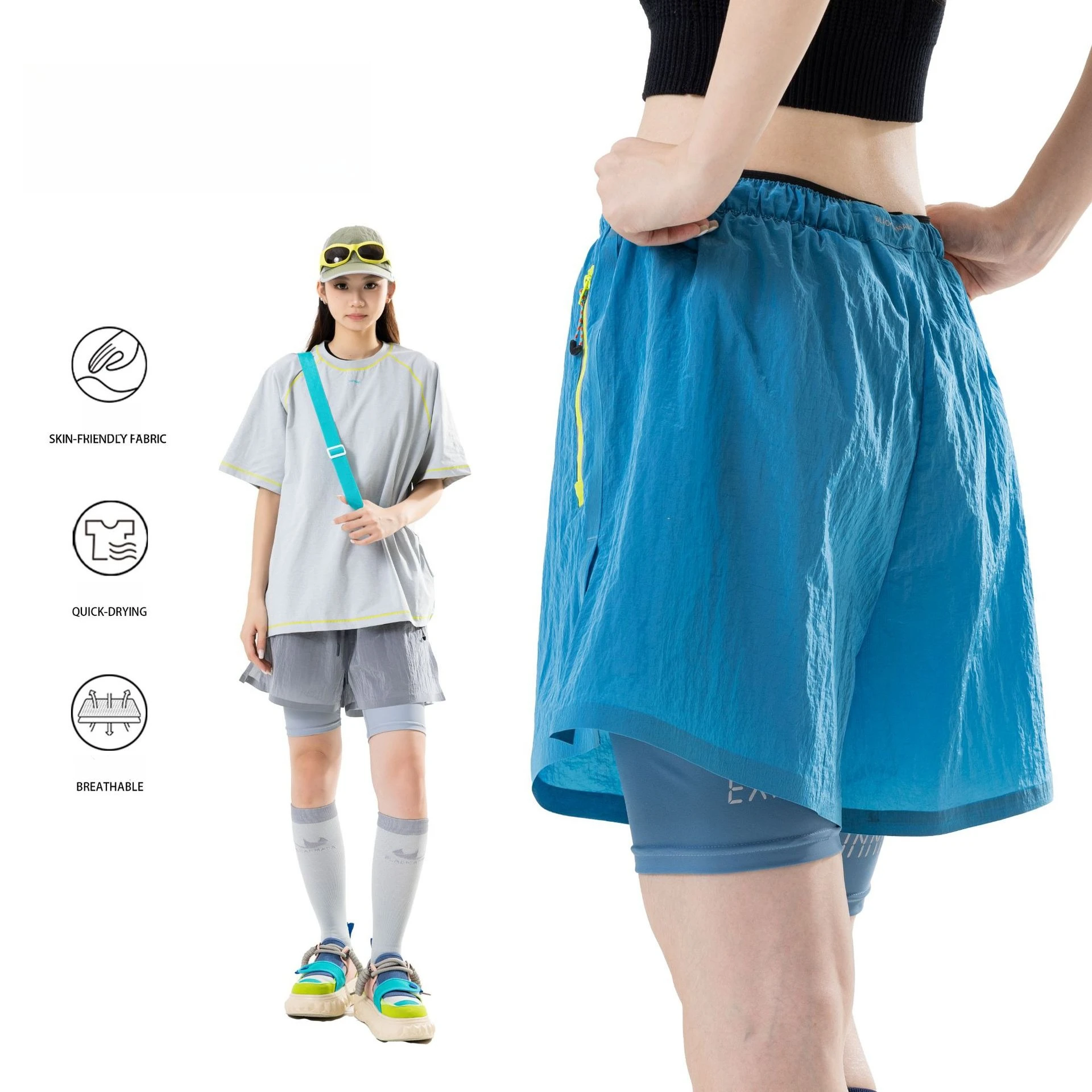 Night Running Safety Redefined: 360° Titanium Alloy Reflective Matrix Shorts Unisex