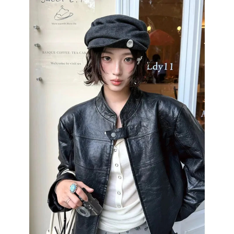 100 Percent Cotton Vintage Metal Button Curved Brim Newsboy Cap Women Equestrian Beret Hat Spring Autumn Solid Color Face Slimmi