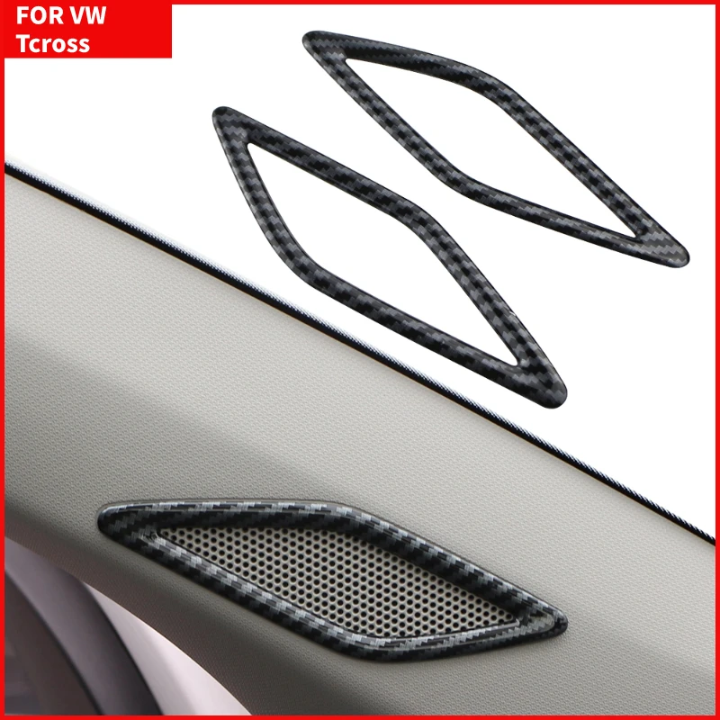 For VW T-Cross T Cross 2018 - 2023 Stainless Steel Car Front Column Sound Decoration Panel Cover Trim Auto Accessories