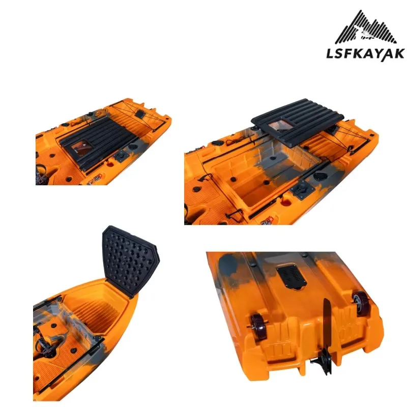 2026 New Detachable Hull Fin Or Propeller Pedal Fishing Kayak Modular With Live Fish Storage For One Person Use In Sea Or Lake