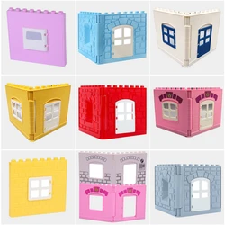 Big Building Blocks House Walls Parts, Janela e porta Acessório, Tijolos Grandes Compatíveis, Montar Brinquedos para Menino e Menina, Presentes para Crianças