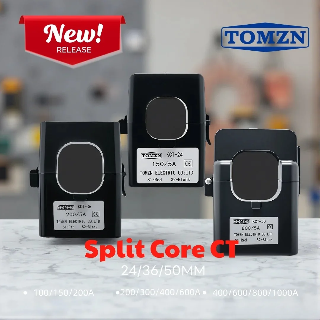 TOMZN Split Core Current Transformer CT 100A/5A 150A/5A 200A/5A 300A/5A 400A/5A 600A/5A 800A/5A 1000A/5A for Ammeter Meter ABS