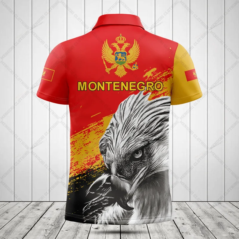 Custom Name Montenegro Symbol Graphic Polo Shirt Summer Casual E-Sports Jersey Loose Oversized Short Sleeve Tops Streetwear