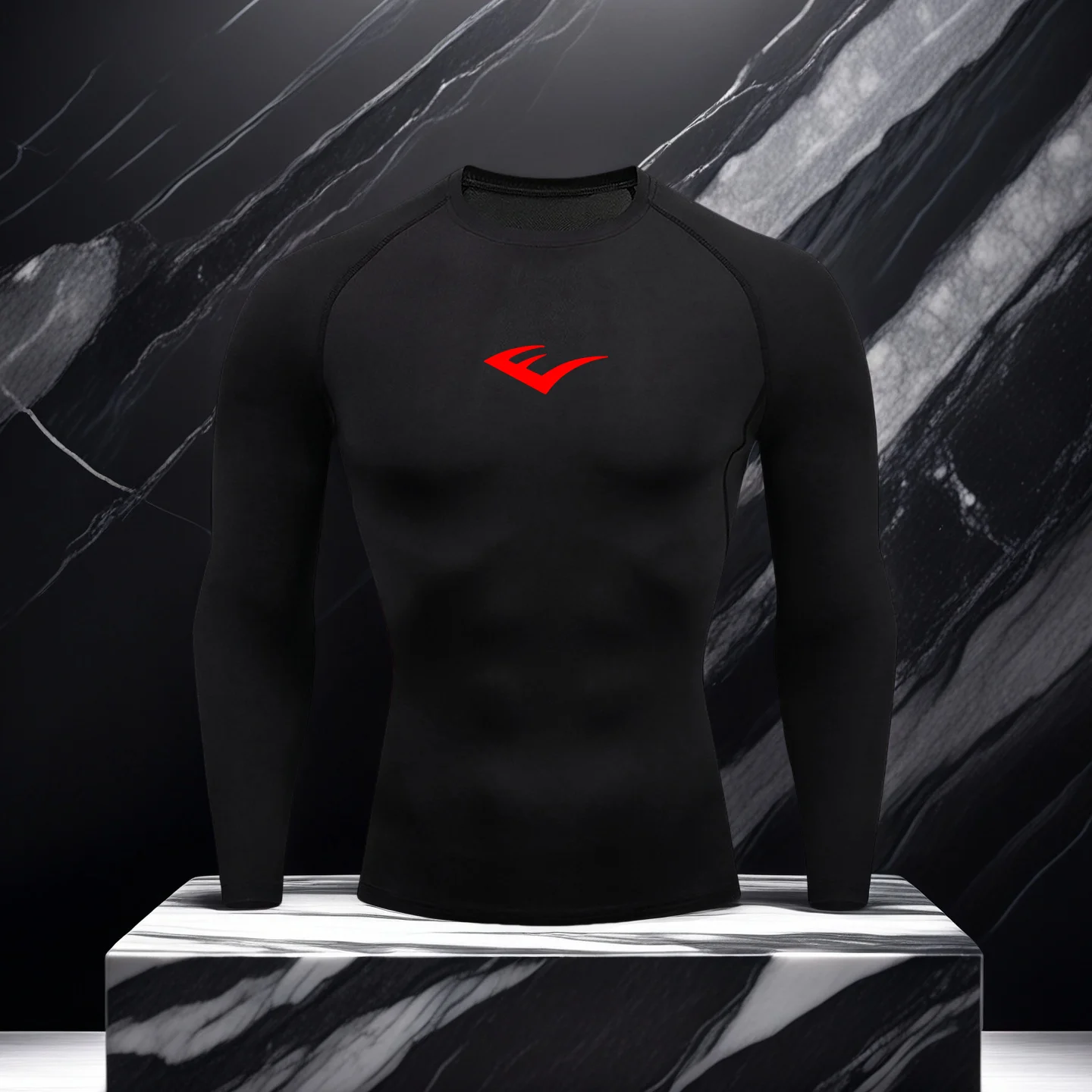 Men's high elasticity tight fitting quick drying long sleeved autumn and winter fitness basketball morning running training clot