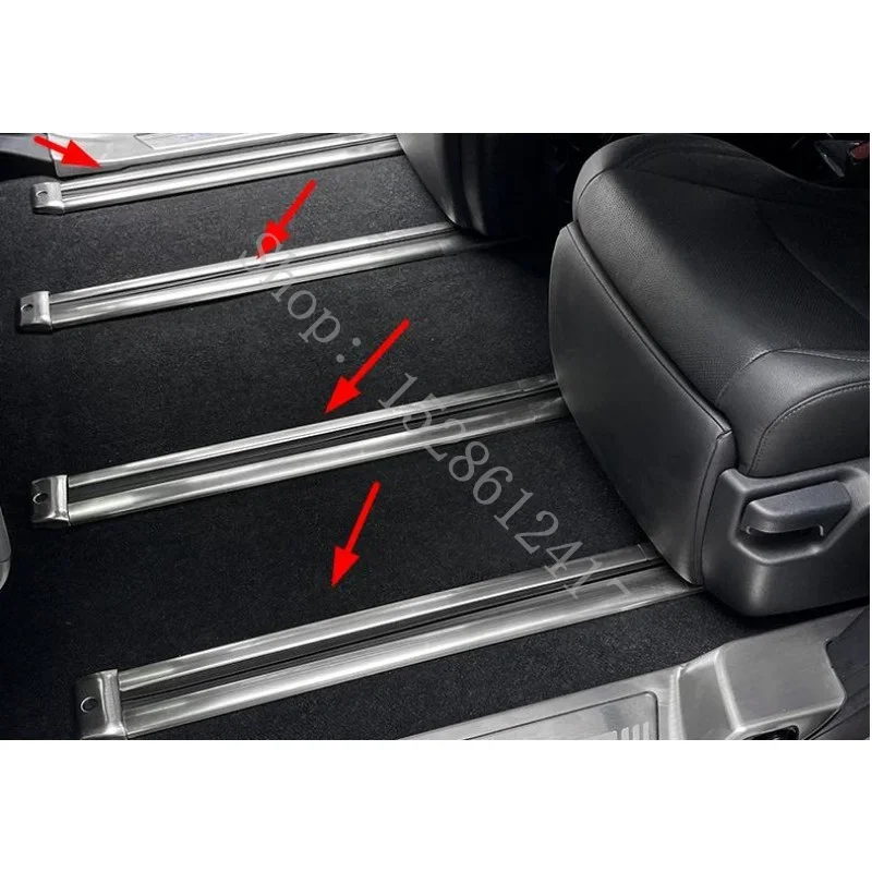 

For Toyota Sienna 2011 -2023 Car Moulding Accessories Stainless Steel Rear Seat Track Path Slide Rail Frame Cover Trims