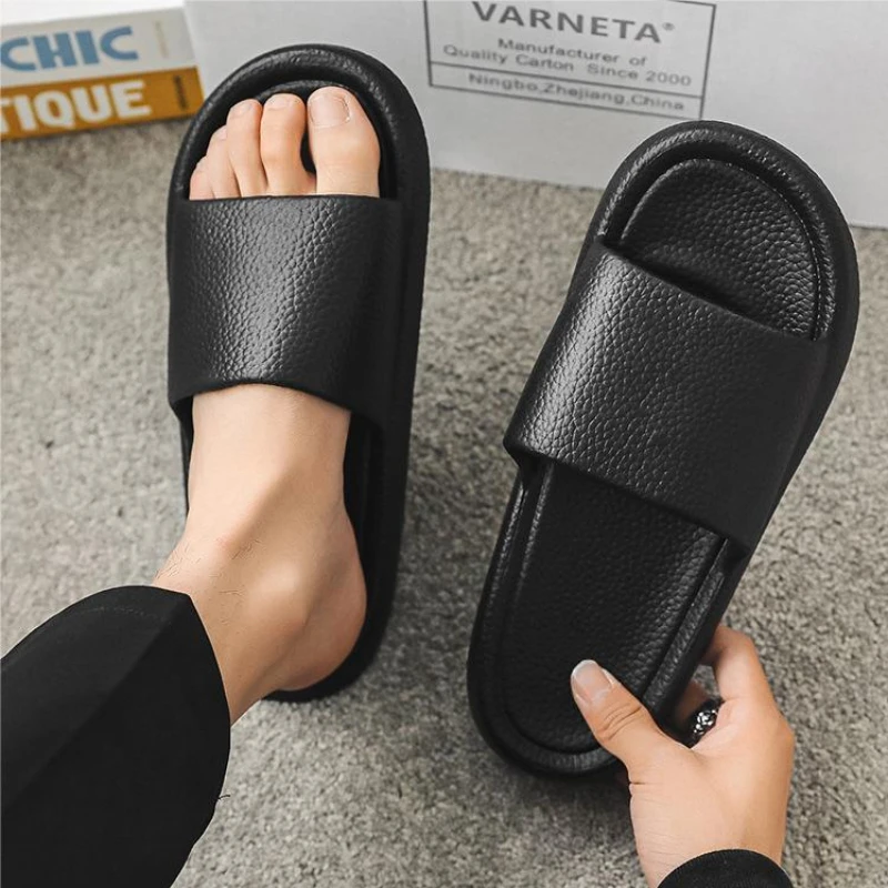 Men Thick Sole Summer Beach Slides Bathroom Anti Slip Slipper Soft Sandals Simplicity Ultra Light Shoe