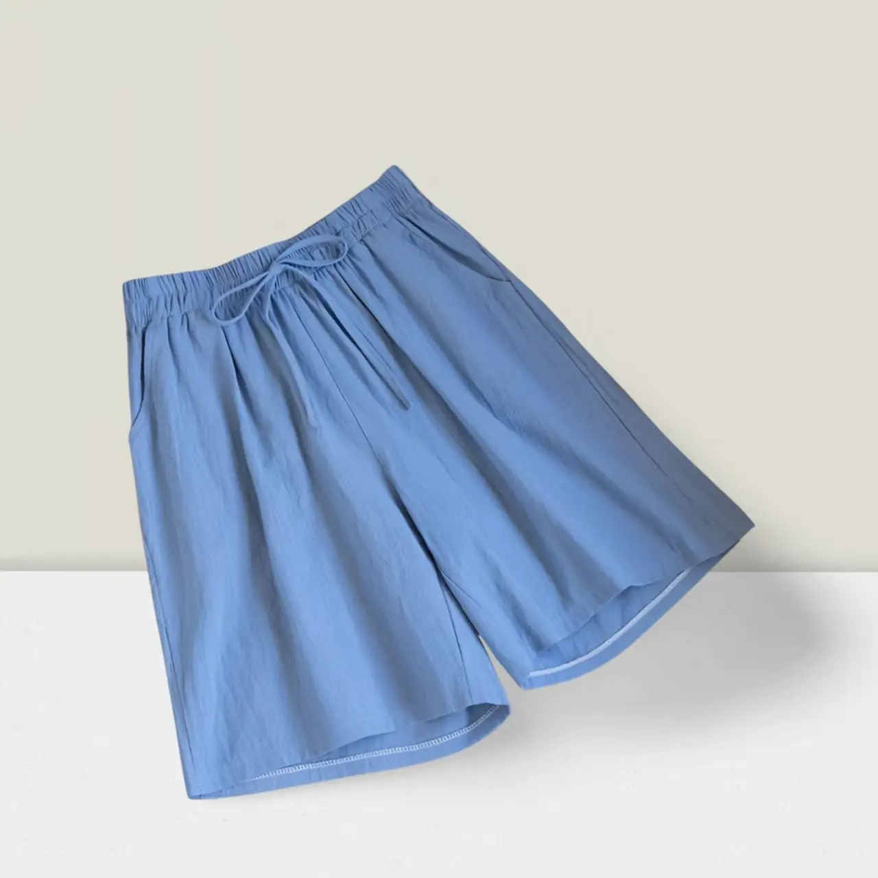 

Женские хлопковые льняные укороченные шорты, летние, удобные, дышащие, для дома, удлиненные, расширенные, прохладные, повседневные брюки 2026