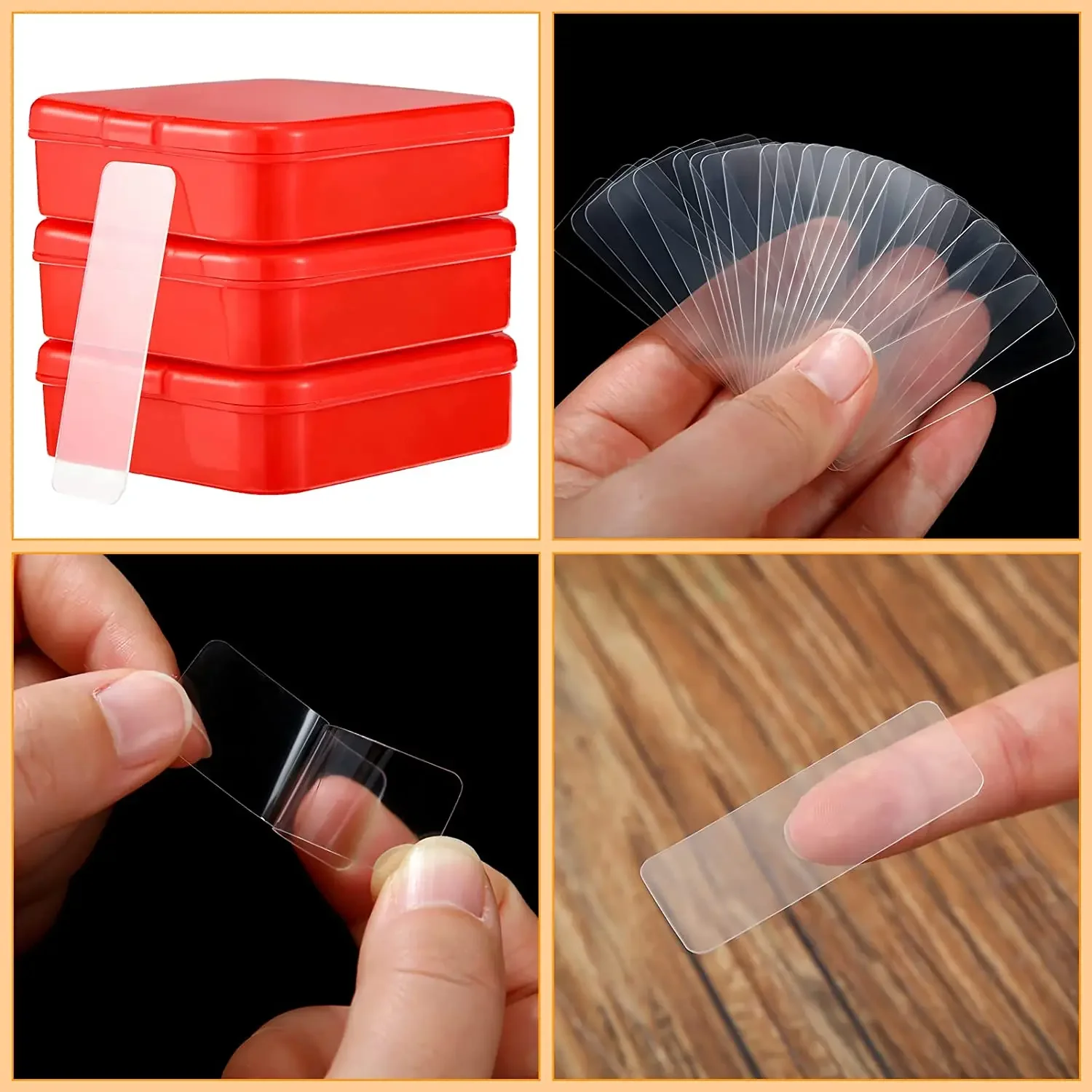 Reusable Double Sided Adhesive Tape Strong Adhesion Wall Sticker Sticky Balloon Traceless Poster Clear Nano Home Improvement
