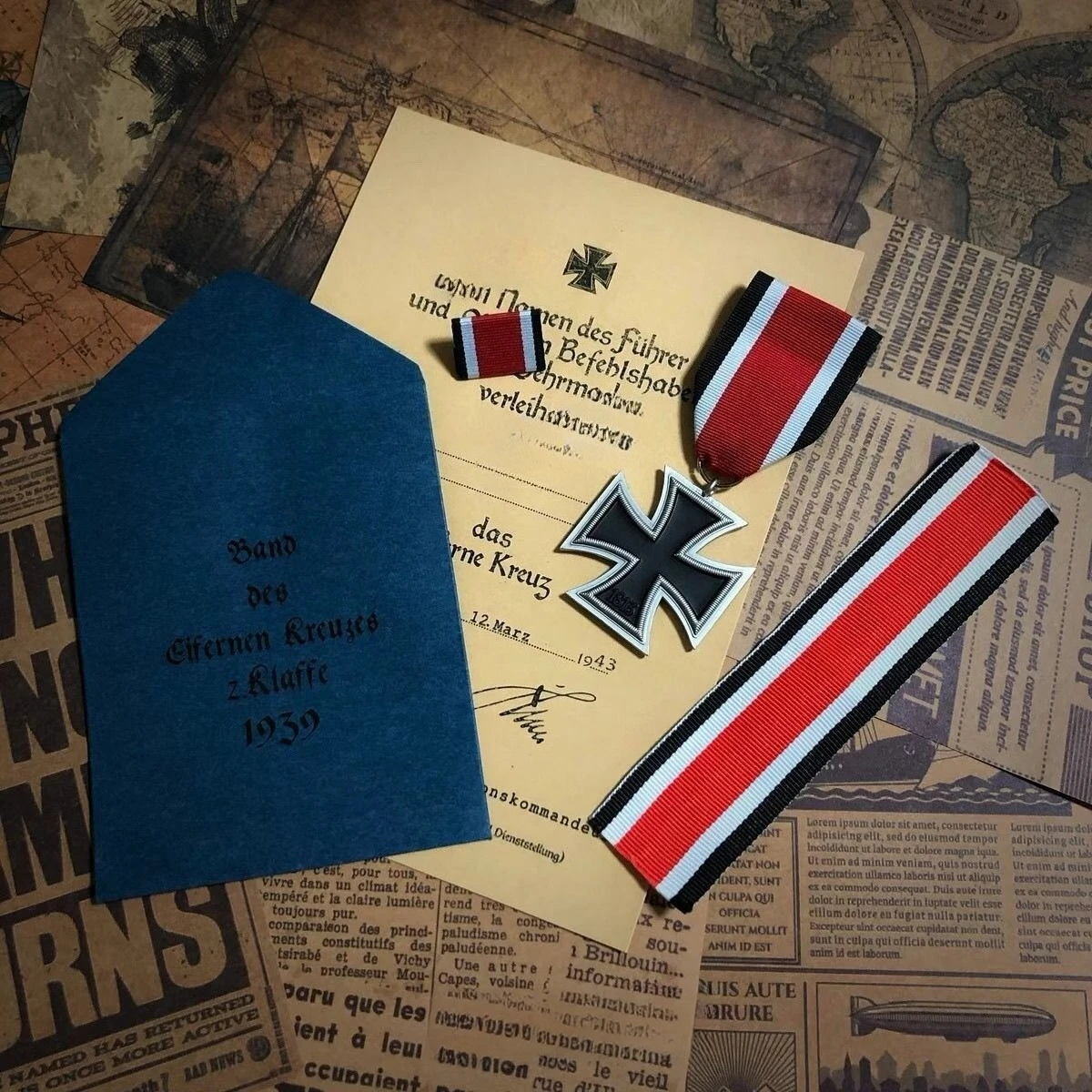 4 unids/set insignia medalla cruzada Vintage sobre de Alemania, ónias, insignia de correas accesorios de película y televisión regalos de disfraz