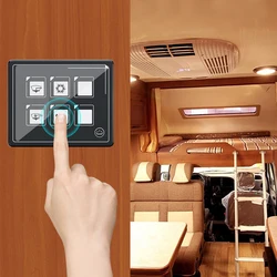 6 Bende Auto Led Touch Membraan Bedieningspaneel Schakelaar Ip67 Waterdicht 6P Led Knop Schakelaar Paneel Kit Rv Boot Camper Accessoires