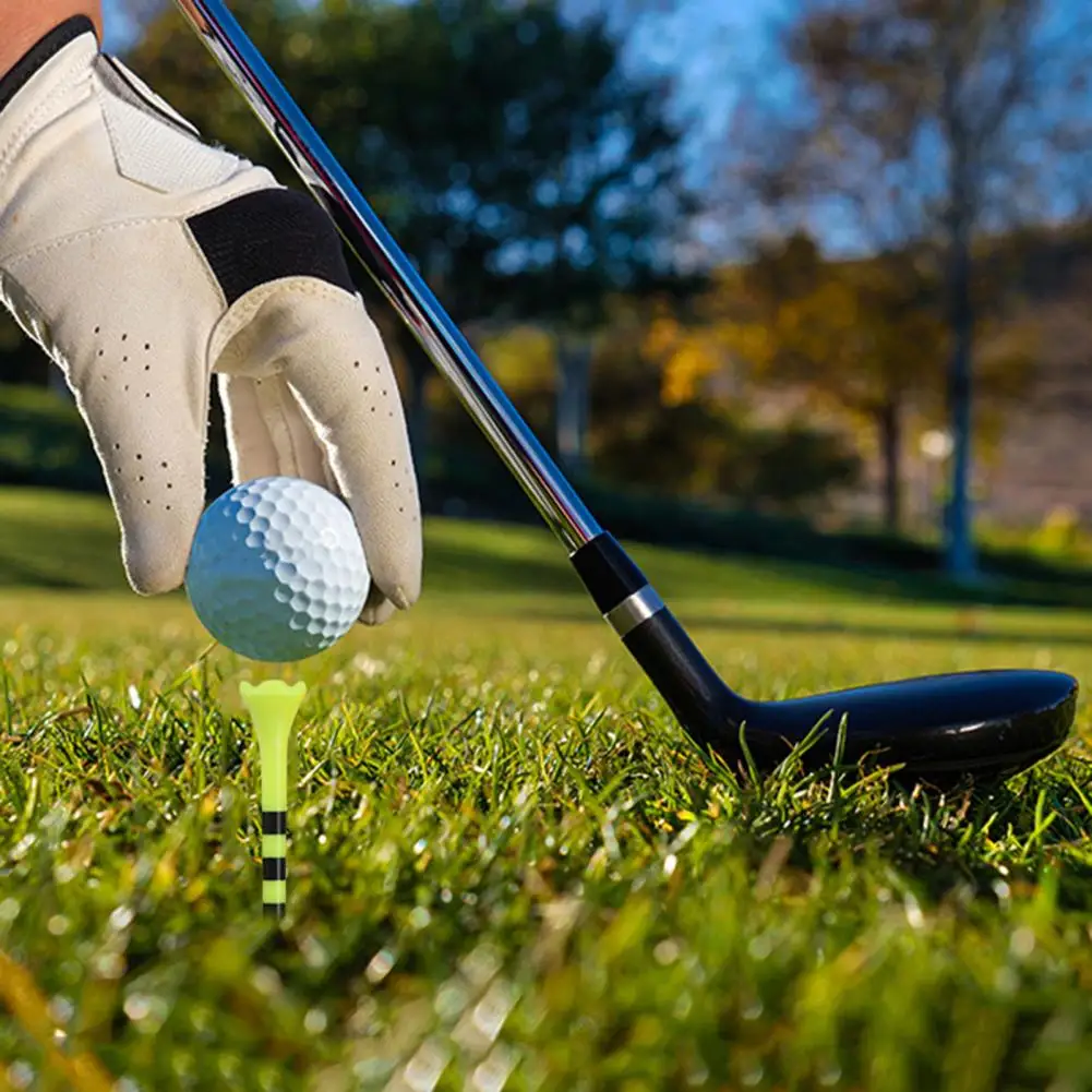 Juego de palos de Golf ajustables de altura ajustable con punta afilada, diseño a rayas, Kit de soporte de pelota de Golf de plástico de 10 piezas para entrenamiento