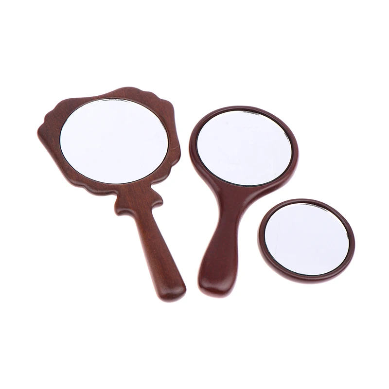 Specchio per il trucco portatile in legno specchio cosmetico rotondo con manico fatto a mano con specchio portatile per vanità personale con manico singolo
