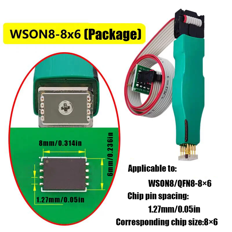 1 stks voor Sop8 Soic8 wsonvson chip download branden schrijven probe lente naald flash eeprom chip brander kabel