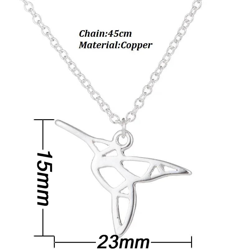 Hummingbird Stainless Steel Necklaces Women Silver Color Bird Necklaces & Pendants Trendy Jewelry acero inoxidable joyeria mujer