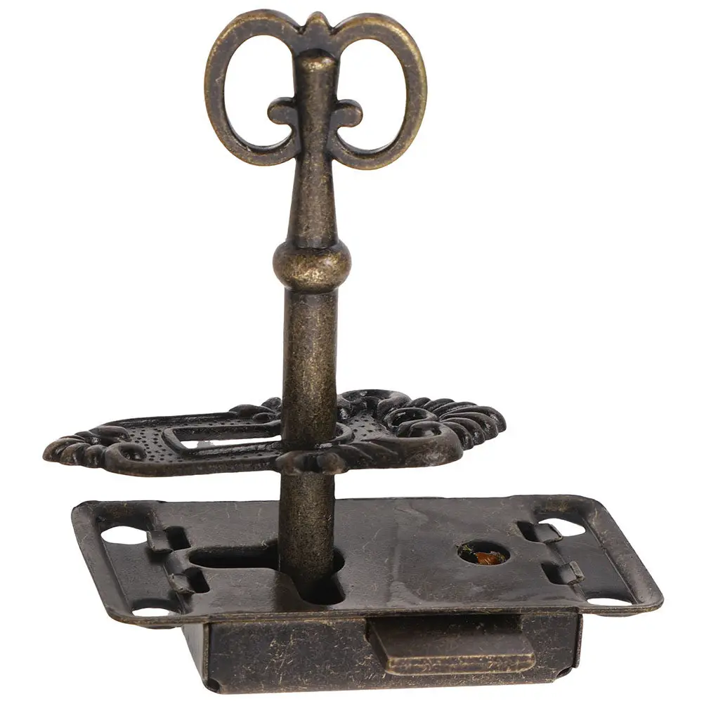 1Set Furniture Lock and Key Set Heavy Duty Iron Zinc Alloy Vintage Cabinet Lock for Jewelry Boxes Cabinets Cupboards