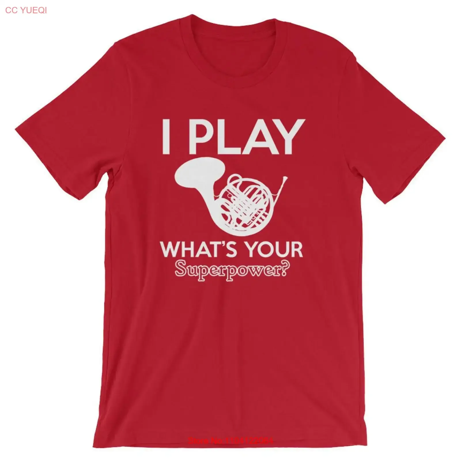 تي شيرت French Horn Player's Marching Band بأكمام قصيرة، تي شيرت عتيق مغسول ومريح وناعم وممتد للارتداء اليومي #1