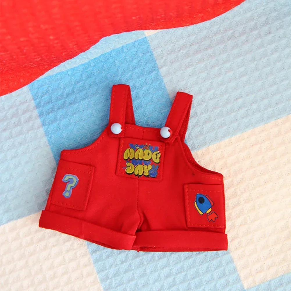 Per 15-17 cm Labubu V1 V2 V3 Vestiti per bambole Mini bella tuta rossa e T-shirt a righe Accessori per bambole