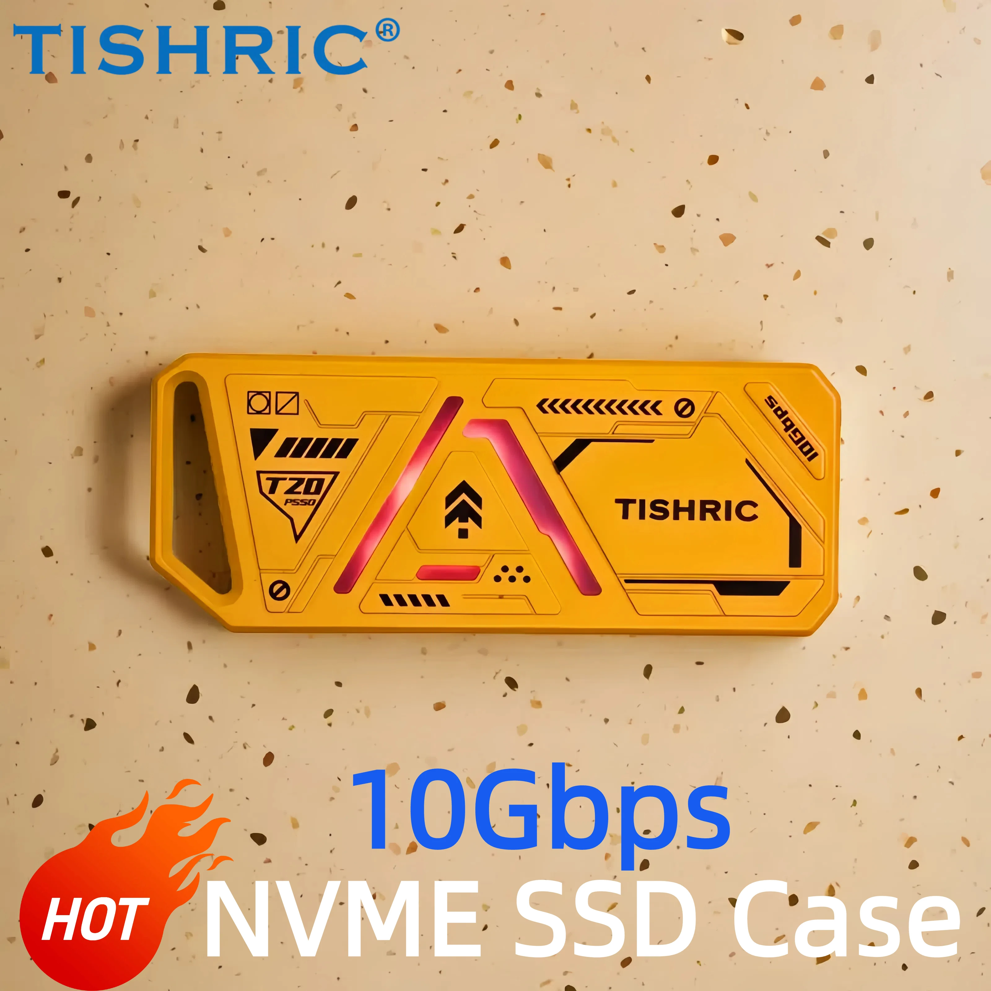 TISHRIC T20 10Gbps SSD NVME M2 Hard Drive Enclosure RGB CNC USB 3.0 To Type C Hdd Box For M.2 2230 2242 2260 2280 Hard Disk Case