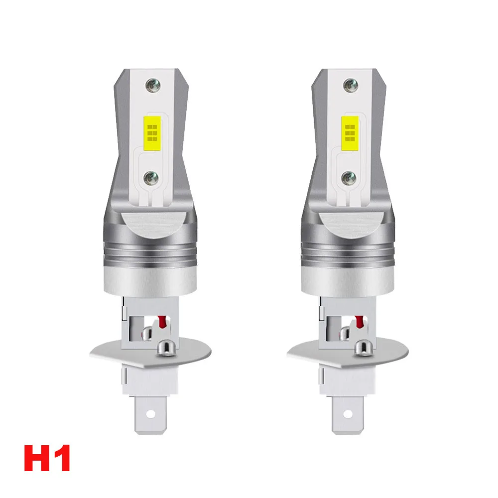 2Pcs 12000LM H1 H3 H7 H4 LED Headlight Bulb Canbus Car Head Fog Light 6500K White 12V-24V Super Bright Plug And Play Fanless