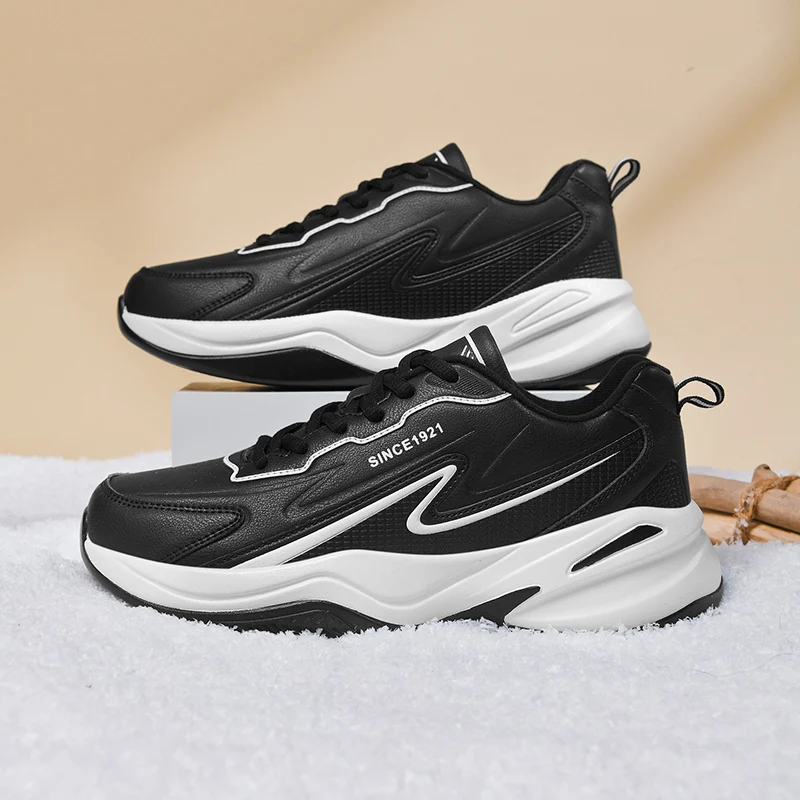 

Новые мужские повседневные уличные теплые зимние кроссовки на флисовой подкладке, легкие кроссовки на мягкой подошве, модная удобная хлопковая обувь