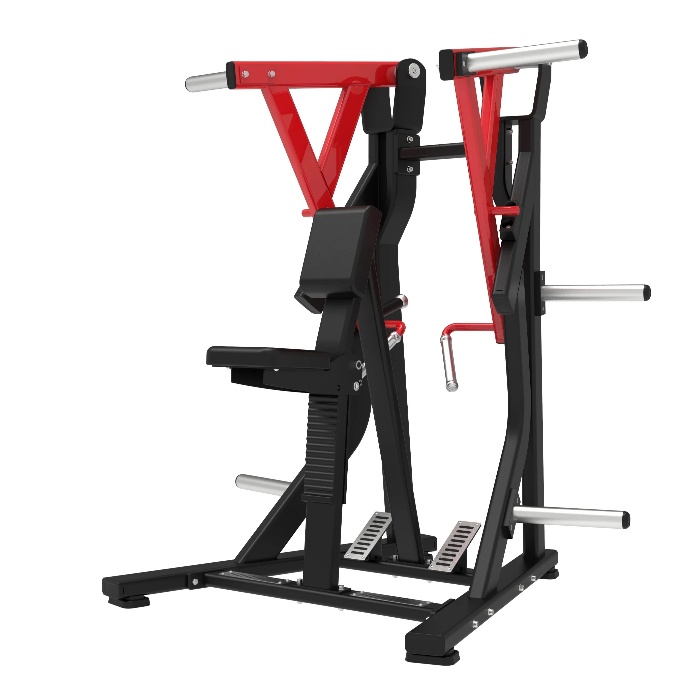 

Independent Motion Commercial Rowing Machine Adjustable Resistance Lat Pull-Down Back Exercise Plate Loaded