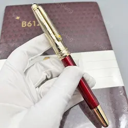 YAMALAGN MB 163 Little Prince Red Gold Rollerball Fountain Pen Ballpoint With Serial Number