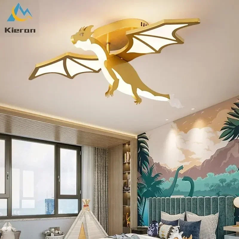 Modern Golden Dragon LED Ceiling Lamp Bedroom Study Restaurant Bedside Ceiling Light Living Room Decoration Dragon Ceiling Lamps