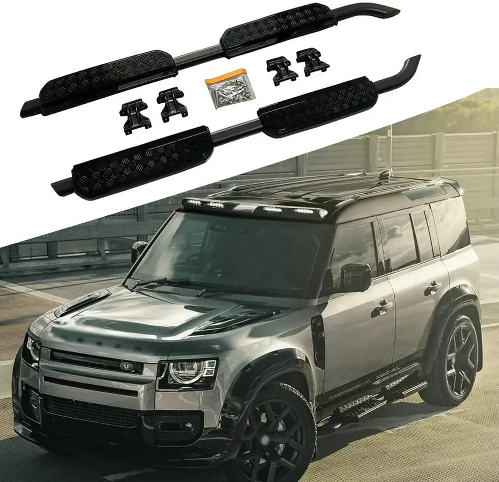 

2 шт. алюминиевые боковые ступеньки, подножки Nerf Bars, подходят для Land Rover Defender 110 130, 4 двери L851 2020-2025
