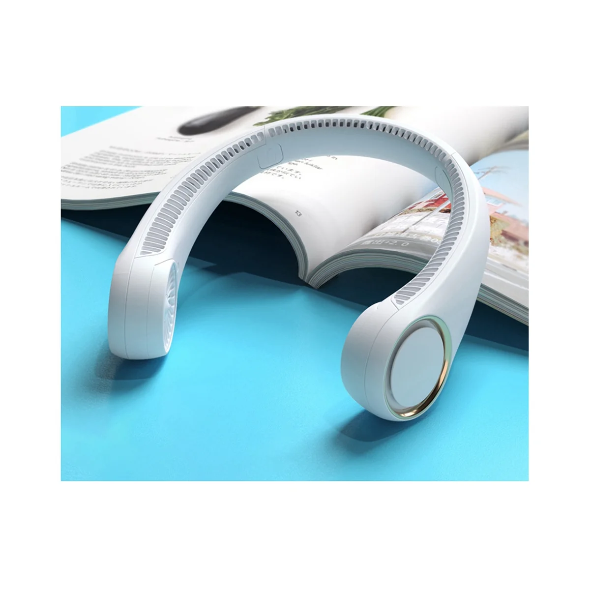 مروحة الرقبة المحمولة مروحة الرقبة المحمولة، قابلة للشحن حر اليدين الخالية من الشفرة المحمولة الصغيرة