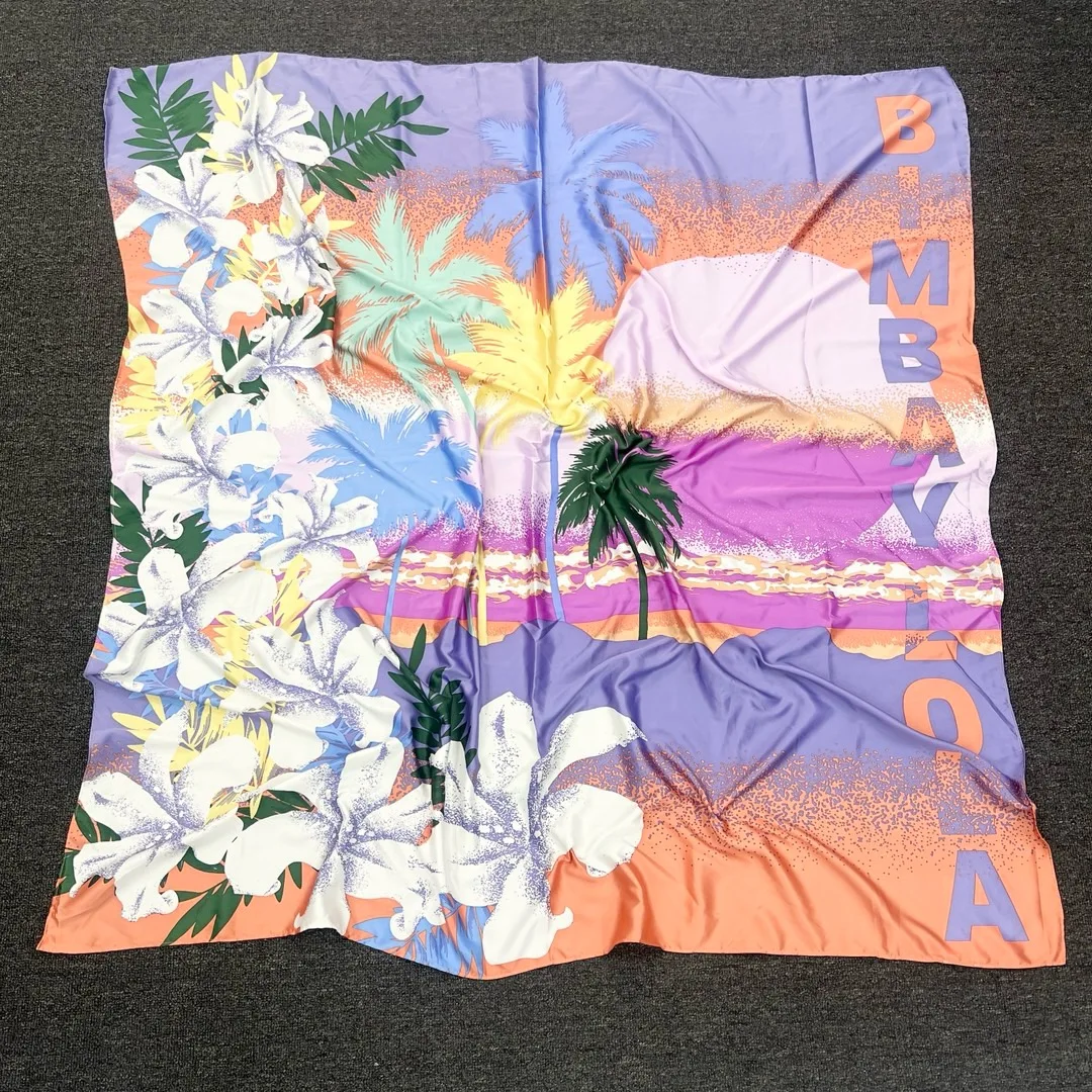 Foreign Trade Spain B New New New Year's Day Niche Printed Scarf 130 * 130 Large Square Scarf Shawl Thin Sunshade Soft 11