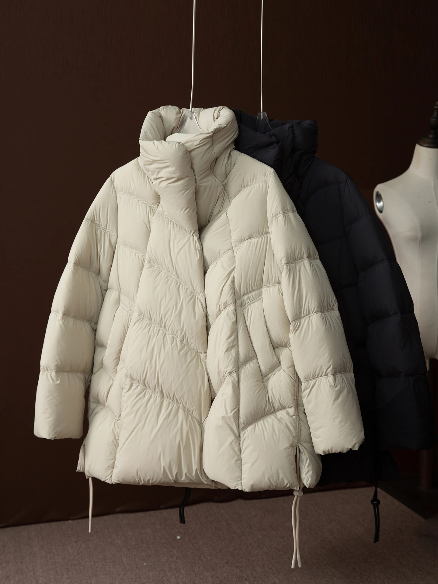 

Женская свободная куртка-пуховик из гусиного пуха (90% пуха), белая, теплая верхняя одежда для зимы, модная, антивозрастная, в стиле Breadfruit