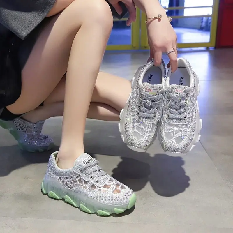 Zapatos De Mujer Tenis 2020 Summer New Arrival Women Tennis Shoes for Outdoor Fitness Sequins Sneakers Ladies Gym Footwear Shoes