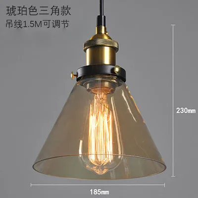 

American Retro Industrial Loft Chandelier Bar Counter Restaurant Bar Pendant Lamp Creative Home Simple Glass Hanging Lights