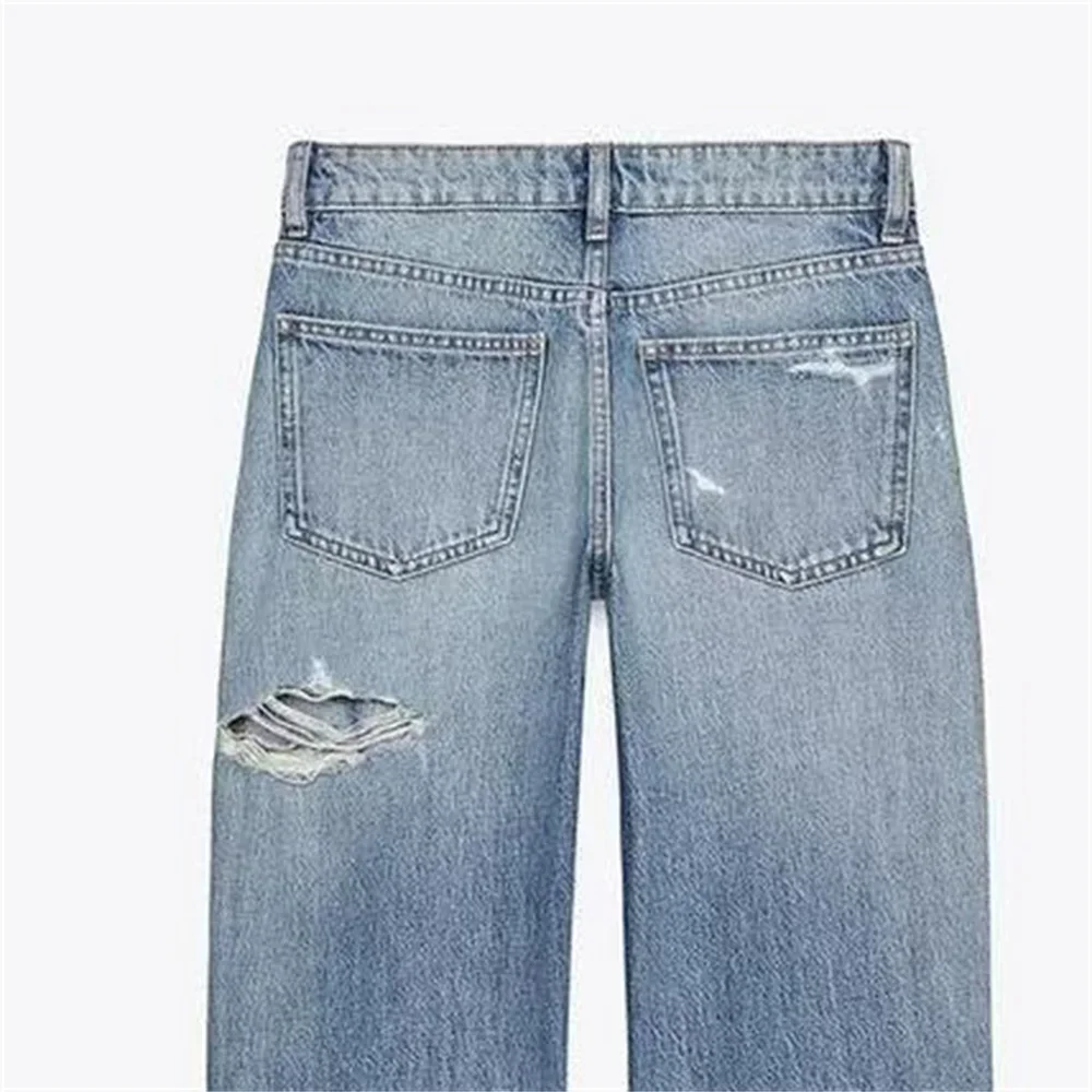 LIBIELIY LIBIELIY mode femme Piercing jean fermeture éclair poche décoration printemps/été nouveau produit vêtements pour femmes