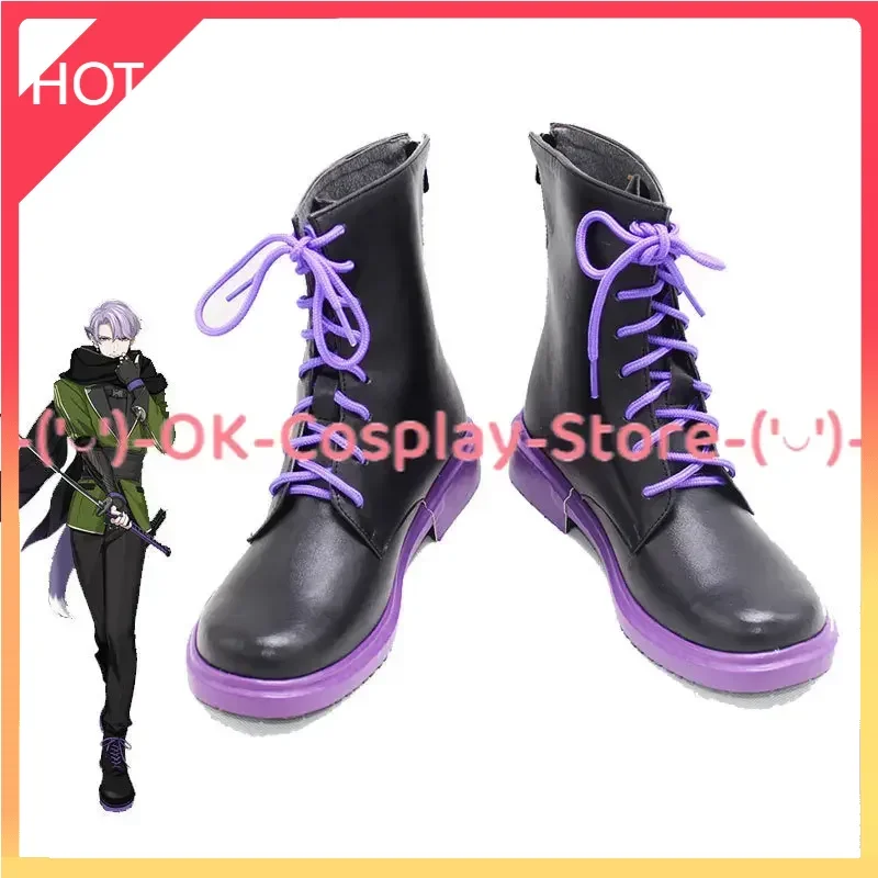 

[Custom Made] Samidare Gou Cosplay Shoes Game Touken Ranbu Online Cosplay Prop PU Leather Shoes Halloween Carnival Boots