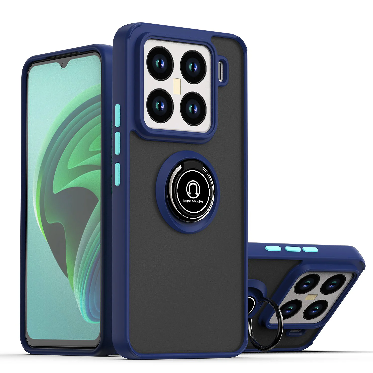 

Case for Xiaomi 15 Pro 5G Xiomi 15Pro Car Magnetic Ring Holder Silicone Hard Shockproof Translucent Phone Cover Xiaomi15Pro