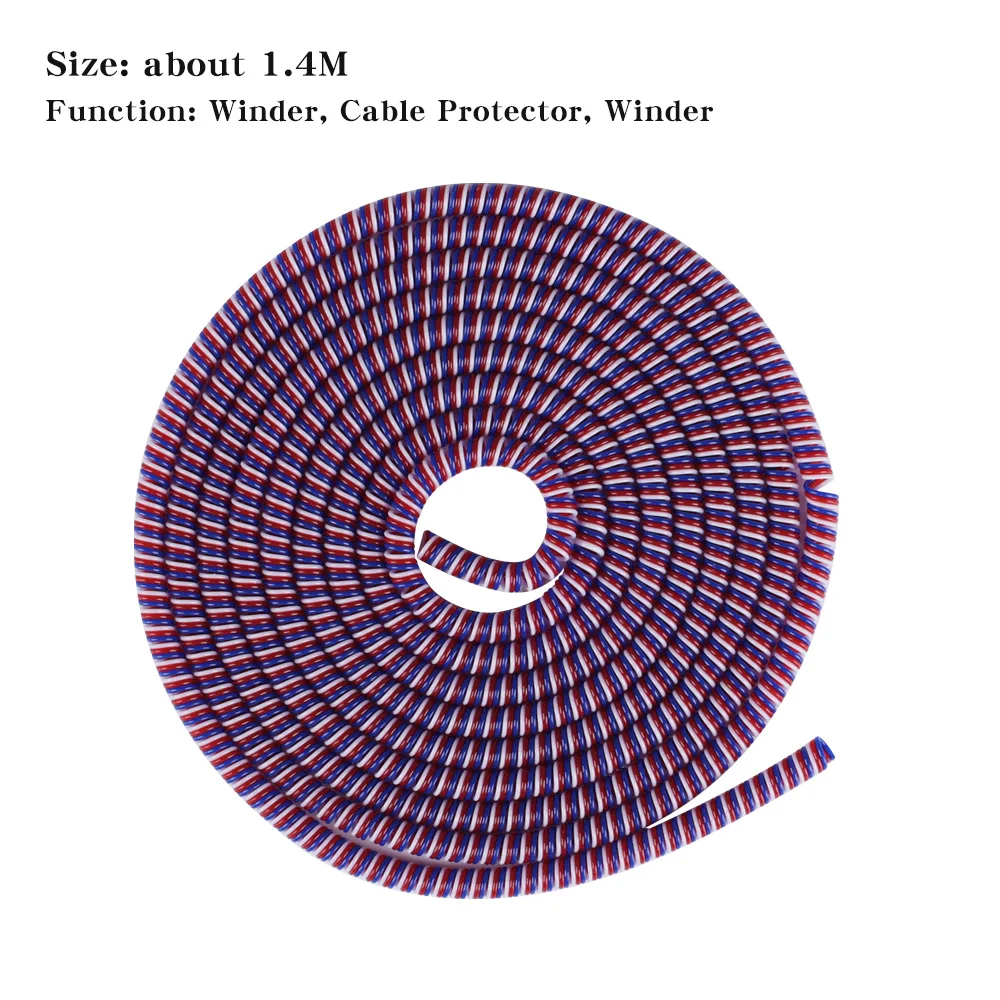 나선형 케이블 보호기 케이블 랩 튜브 충전기 코드 슬리브, 아이폰 삼성 범용 랩 데이터 라인 장식 와인더, 140cm