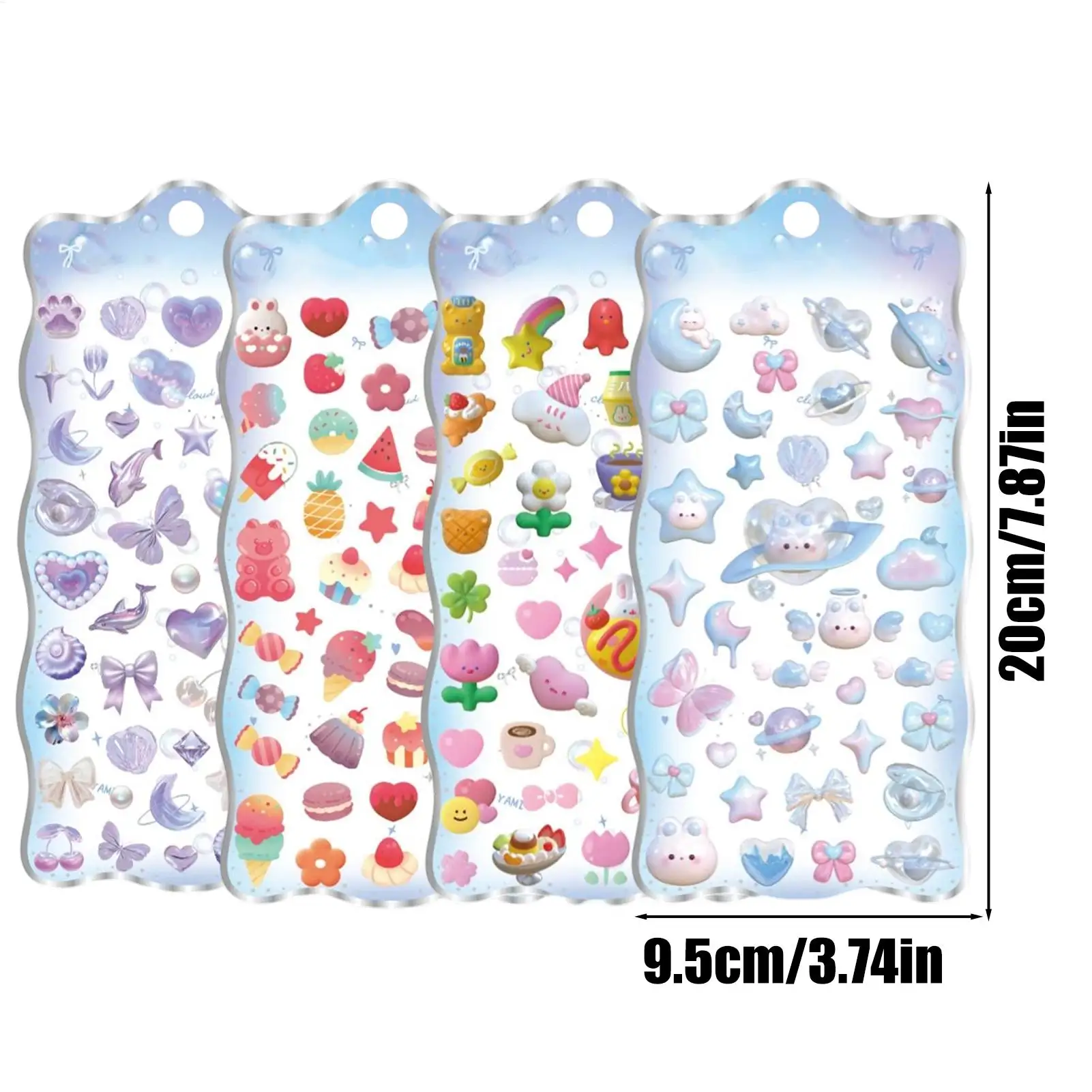 สติกเกอร์ 3 มิติ 4 ชิ้น ลายการ์ตูน แผ่นงานฝีมือ สติกเกอร์น่ารักขนาดเล็ก 3 มิติ สำหรับเด็ก เด็กผู้ชาย เด็กวัยหัดเดิน กิจกรรม ท่องเที่ยว สมุดภาพ