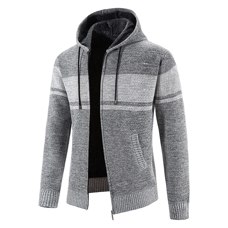 Männlich Gestrickte Casual Jacken mit Kapuze männer Pullover Mantel Y2K Hoodies Koreanische Streetwear Baseball Jumper Jersey Top Kleidung – Detail 5