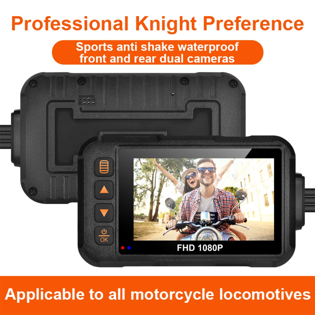 

3 Inch Universal Motorcycle Driving Recorder Motorbike Cycling Recording Waterproof DVR Front Rear Camera Accessories