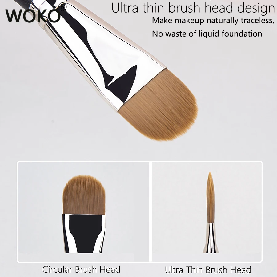 Upgraded Flat Round Ultra-thin Foundation Makeup Brushes Professional Facial Part Foundation Liquid Concealer Cream Make-up Tool