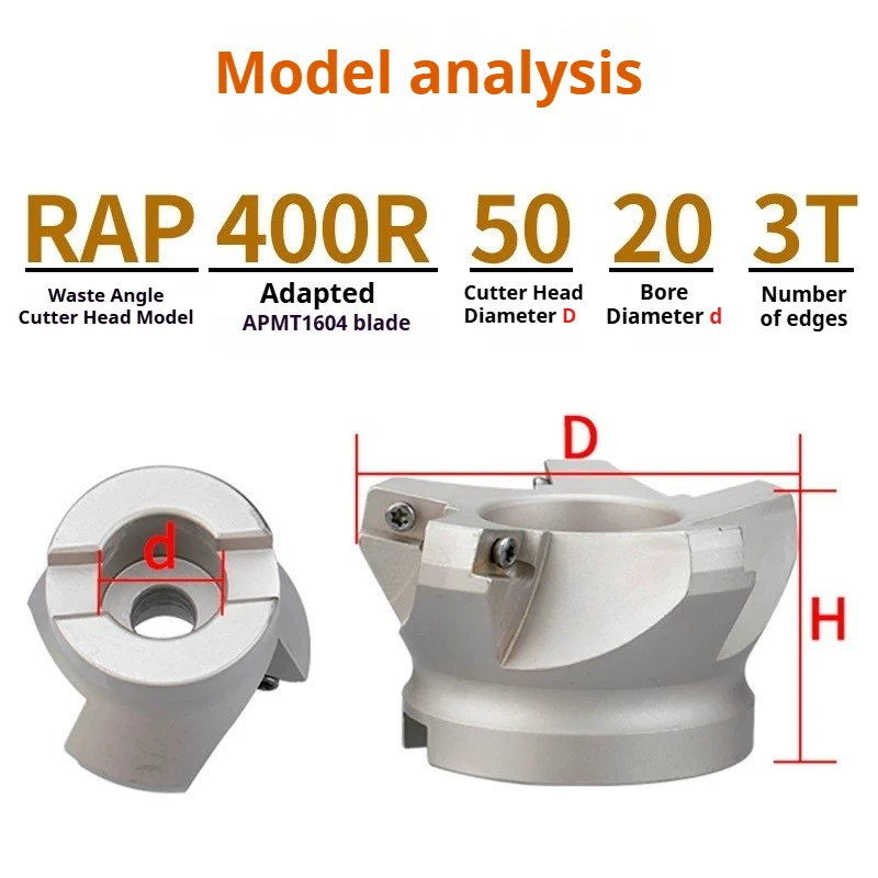 75 Degree Flat Milling Cutter Disc Waste Angle Horizontal Installation Reverse Cutter Disc for CNC Machining Center RAP300R/400R