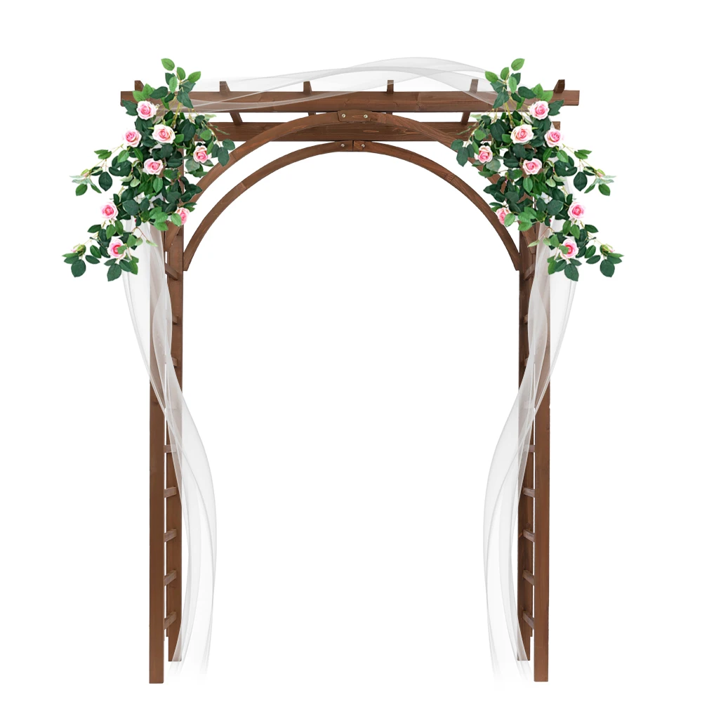 Beautiful And Practical Garden Arch Dark Brown