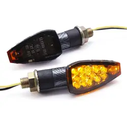 2pcs LED Turn Signal Light Motorcycle Mini Universal Led Motorbike Lampe Amber Blinker LED Indicators Light intermitentes moto